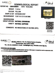 11.23/CT Natural Yellow Sapphire With Govt Lab Certificate-12061D48970